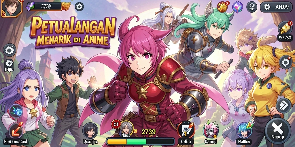 Screenshot gameplay 2739 yang menunjukkan karakter Anime beraksi.