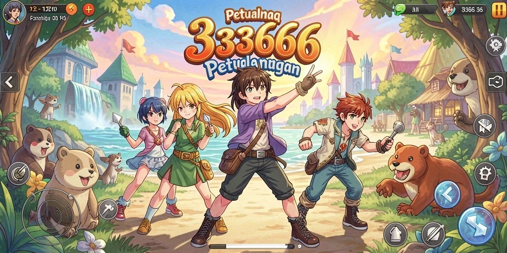 Tampilan gameplay yang dinamis dalam dunia anime.