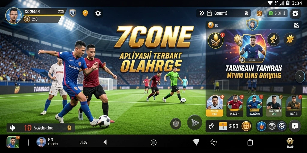 Tampilan antarmuka pengguna 7CONE saat melakukan taruhan olahraga.