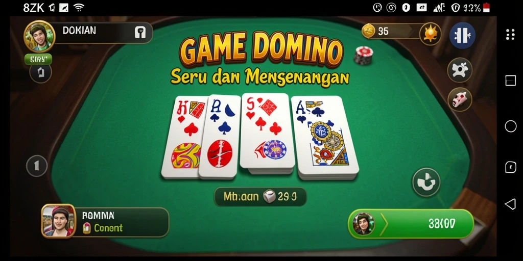 Tampilan gameplay menarik dari 8ZK dengan elemen Domino yang dinamis.