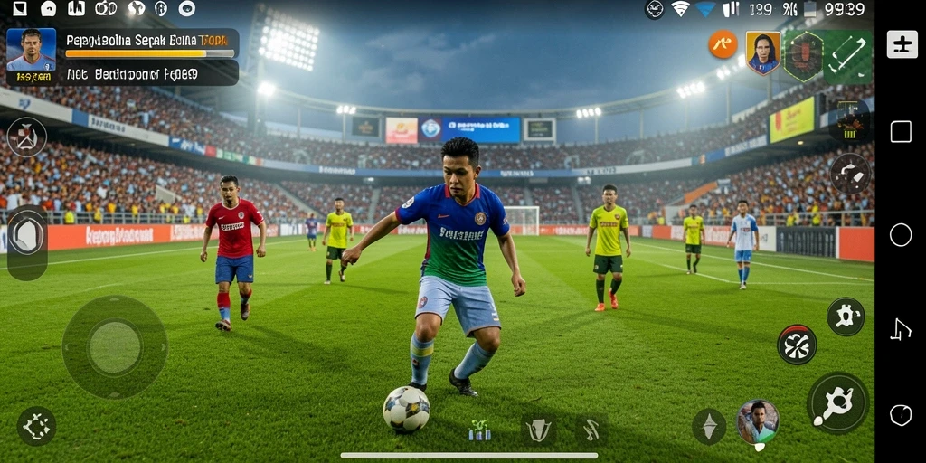 Tampilan utama gameplay 9939 dengan aksi sepak bola mendebarkan.
