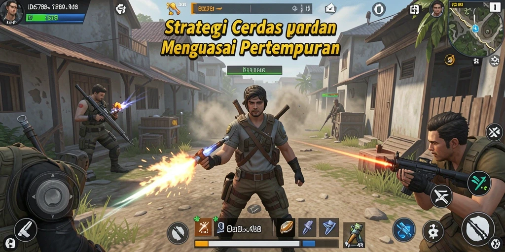 Tampilan gameplay yang menegangkan dalam pertarungan strategi.