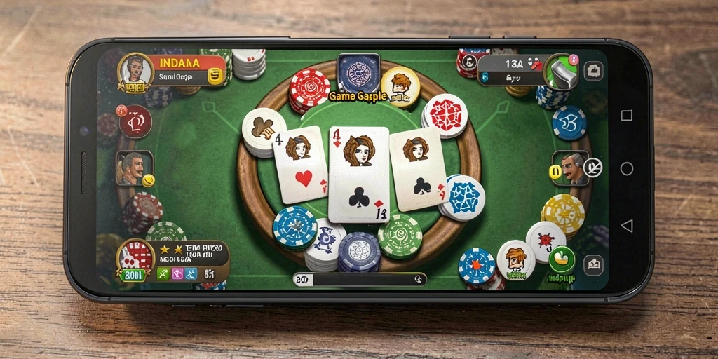 Screenshot gameplay INDAAA yang menampilkan suasana seru permainan Gaple.