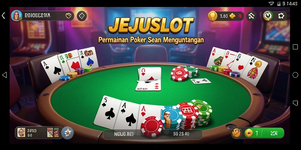 Tampilan menarik dari gameplay Poker di JEJUSLOT.