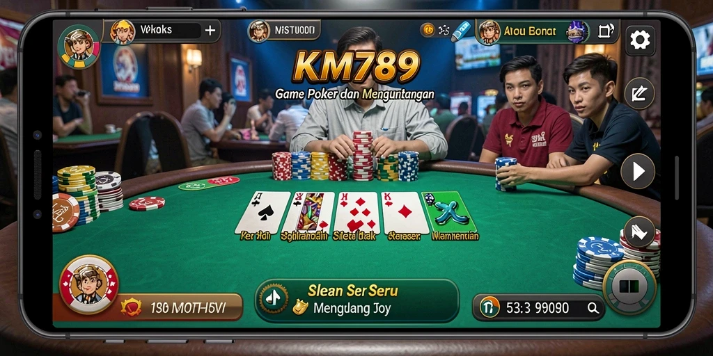 Gameplay seru Poker di KM789 dengan pemain dari seluruh dunia.