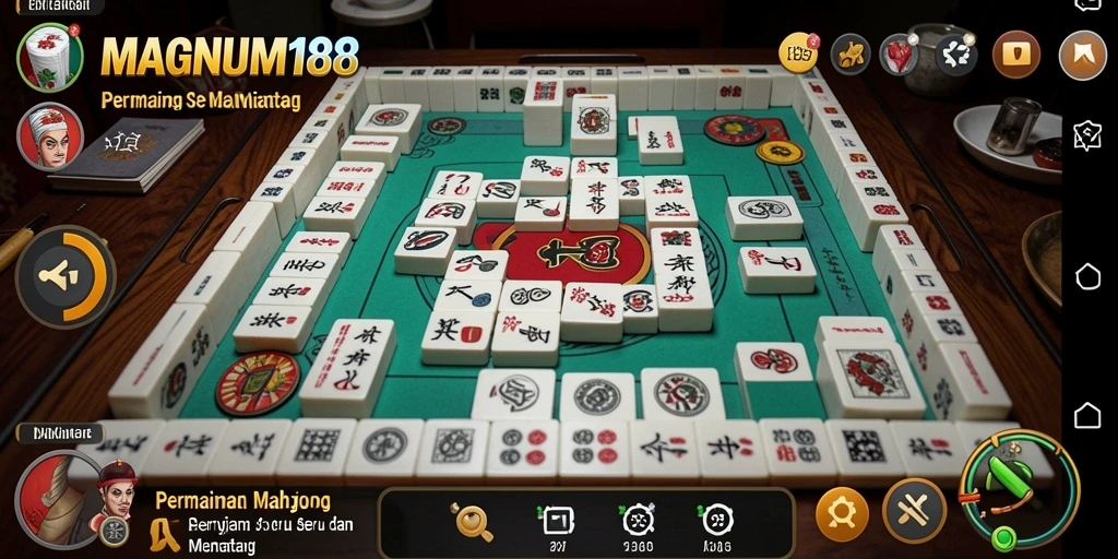 Tampilan gameplay seru MAGNUM188 yang menampilkan pertarungan Mahjong.