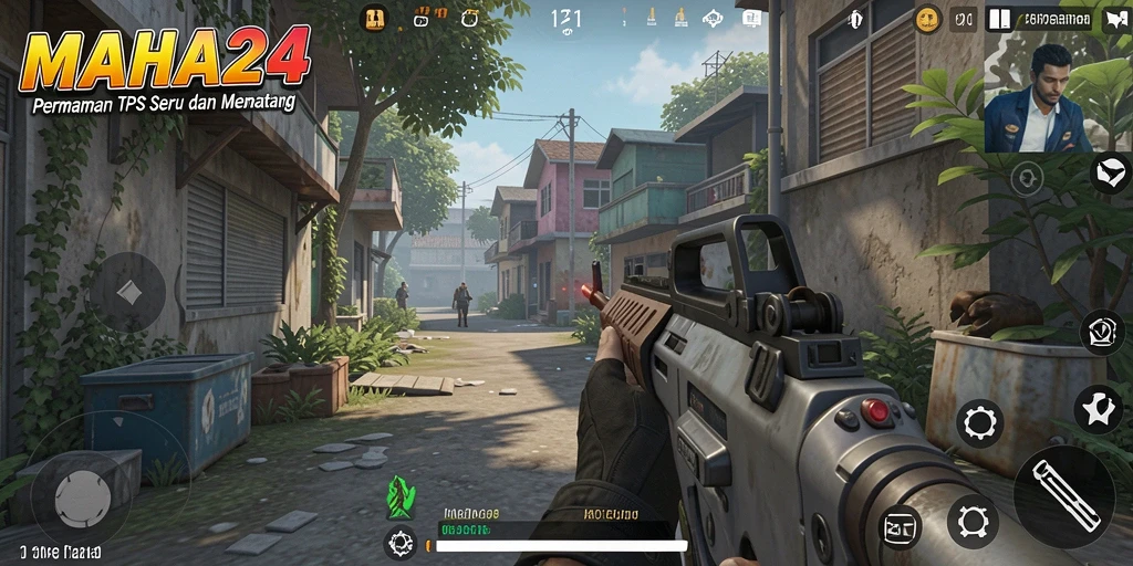 Screenshot gameplay <strong>MAHA24</strong> menunjukkan aksi tembak-menembak yang mendebarkan.