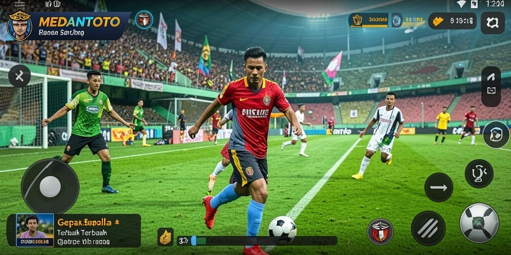 Tampilan gameplay MEDANTOTO yang memukau dan realistis dalam pertandingan sepak bola.