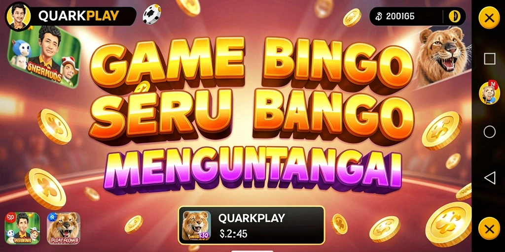 Tampilan gameplay menarik di QUARKPLAY menunjukkan suasana Bingo yang seru.