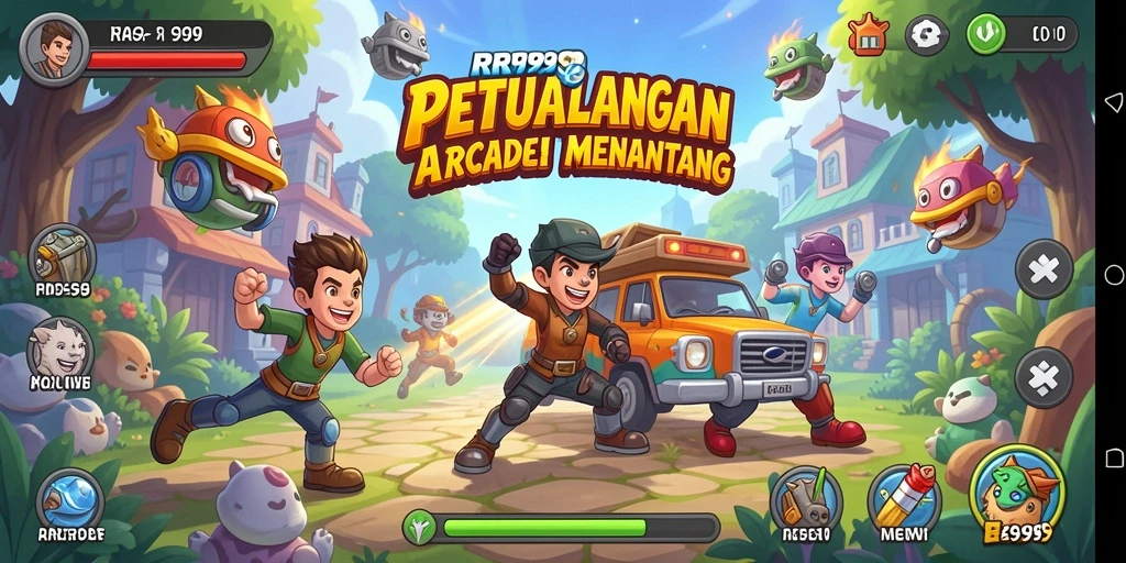 Tampilan gameplay seru dari RR999 dengan berbagai tantangan Arcade.